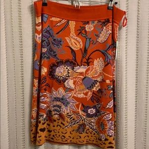 Leopard and floral sweater skirt